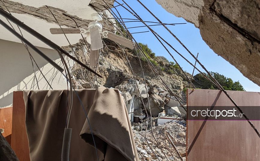Ιεράπετρα: Απίστευτες εικόνες από το δωμάτιο που ισοπεδώθηκε από τον βράχο &#8211; Πώς έγινε η ασύλληπτη τραγωδία