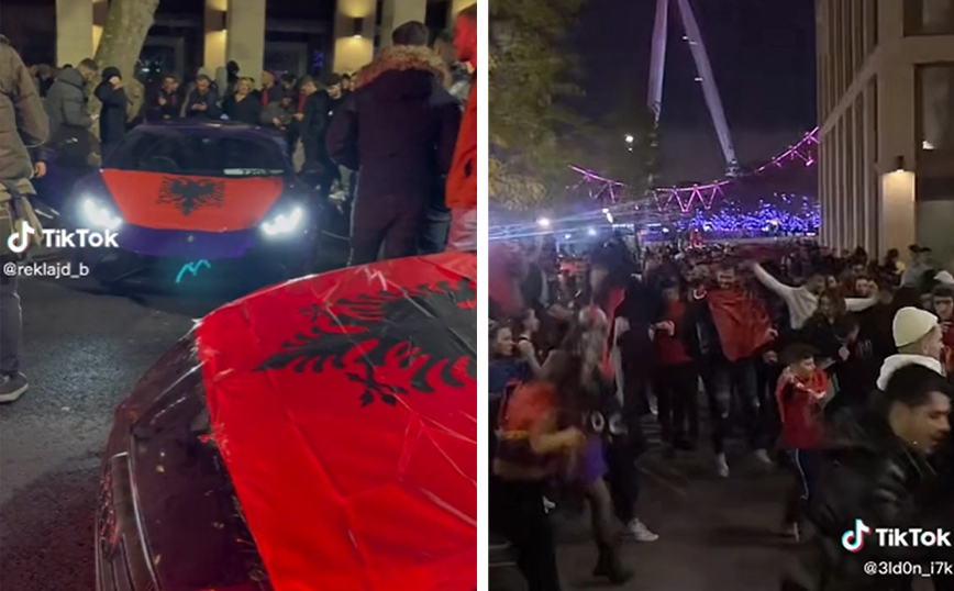 Αλβανοί βγήκαν με Mercedes και Lamborghini στο Λονδίνο για να γιορτάσουν την ημέρα Ανεξαρτησίας &#8211; Σημαίες στα καπό και κορναρίσματα