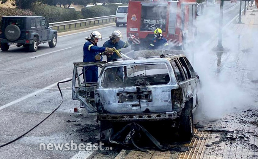 Φωτιά σε αυτοκίνητο στη Βουλιαγμένη &#8211; Καταστράφηκε ολοσχερώς