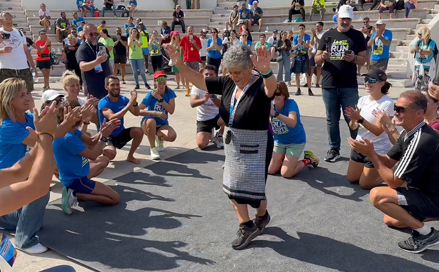 Ο viral χορός της γιαγιάς Αγγέλας στον Ημιμαραθώνιο της Κρήτης