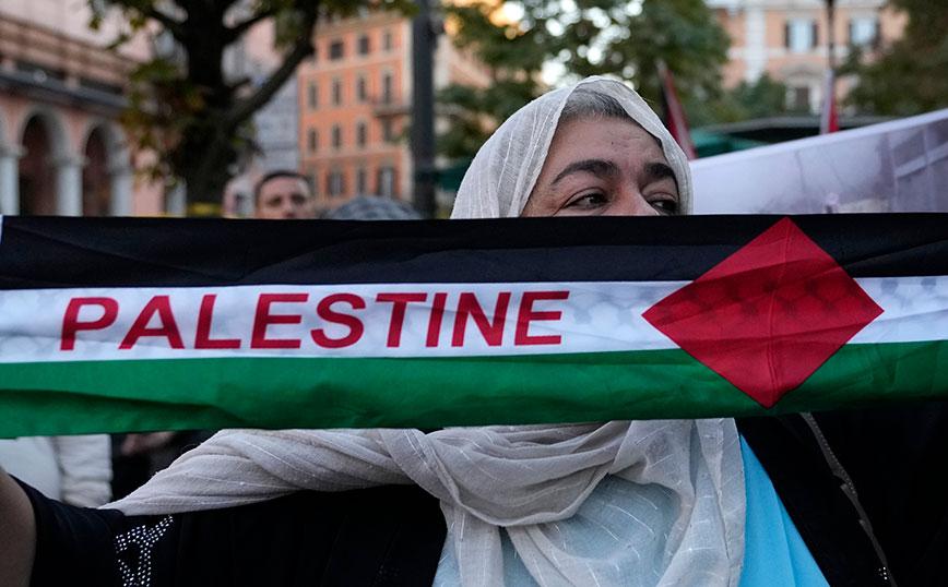 Περίπου χίλιοι φοιτητές και μαθητές διαδήλωσαν στη Ρώμη «για την Παλαιστίνη, αλλά όχι για τη Χαμάς»