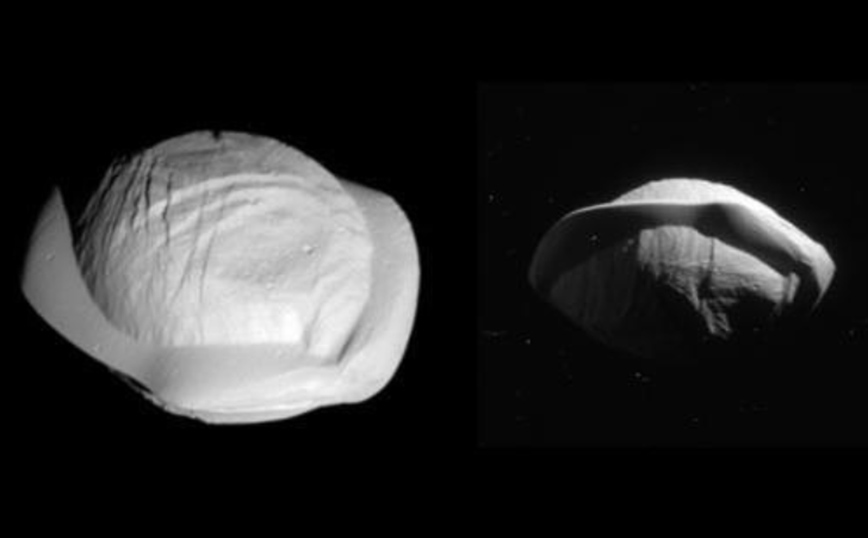 Η NASA δημοσίευσε για πρώτη φορά φωτογραφίες από φεγγάρι του Κρόνου που μοιάζει με&#8230; ραβιόλι