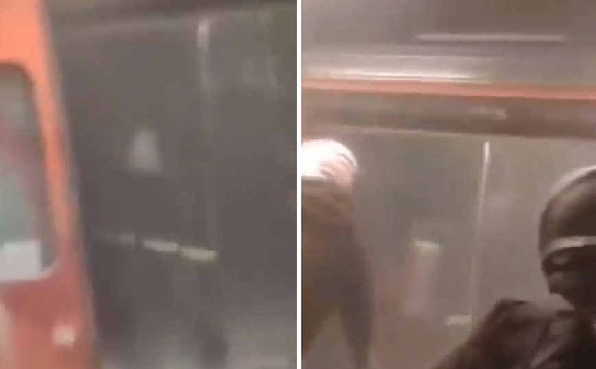 Ελεύθερος ο 27χρονος που καταγράφηκε να πετά υγρό με μπιτόνι μέσα σε βαγόνι τρένου