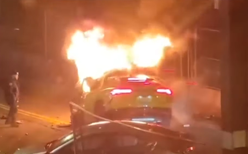 Η Lamborghini έγινε παρανάλωμα του πυρός – Τραγωδία με νεκρή 21χρονη
