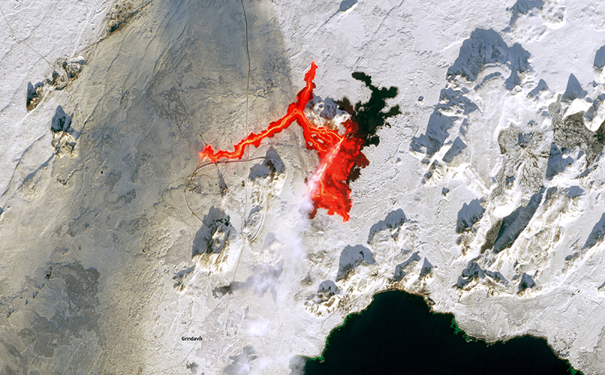 Εντυπωσιακή δορυφορική φωτογραφία από την έκρηξη του ηφαιστείου στην Ισλανδία