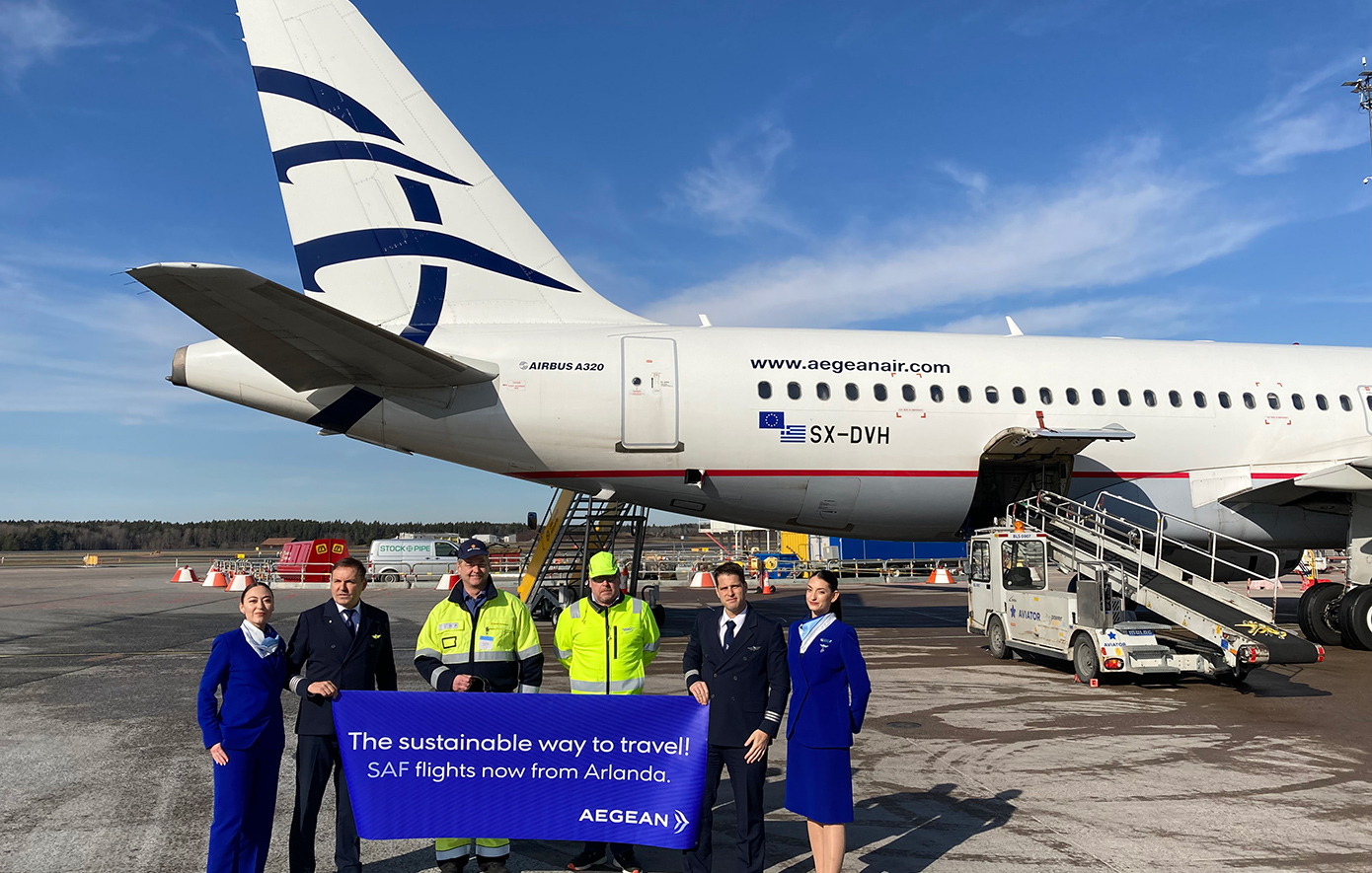 Η AEGEAN επεκτείνει το πρόγραμμα χρήσης Βιώσιμων Αεροπορικών Καυσίμων στις πτήσεις και στα αεροδρόμια της Ευρώπης