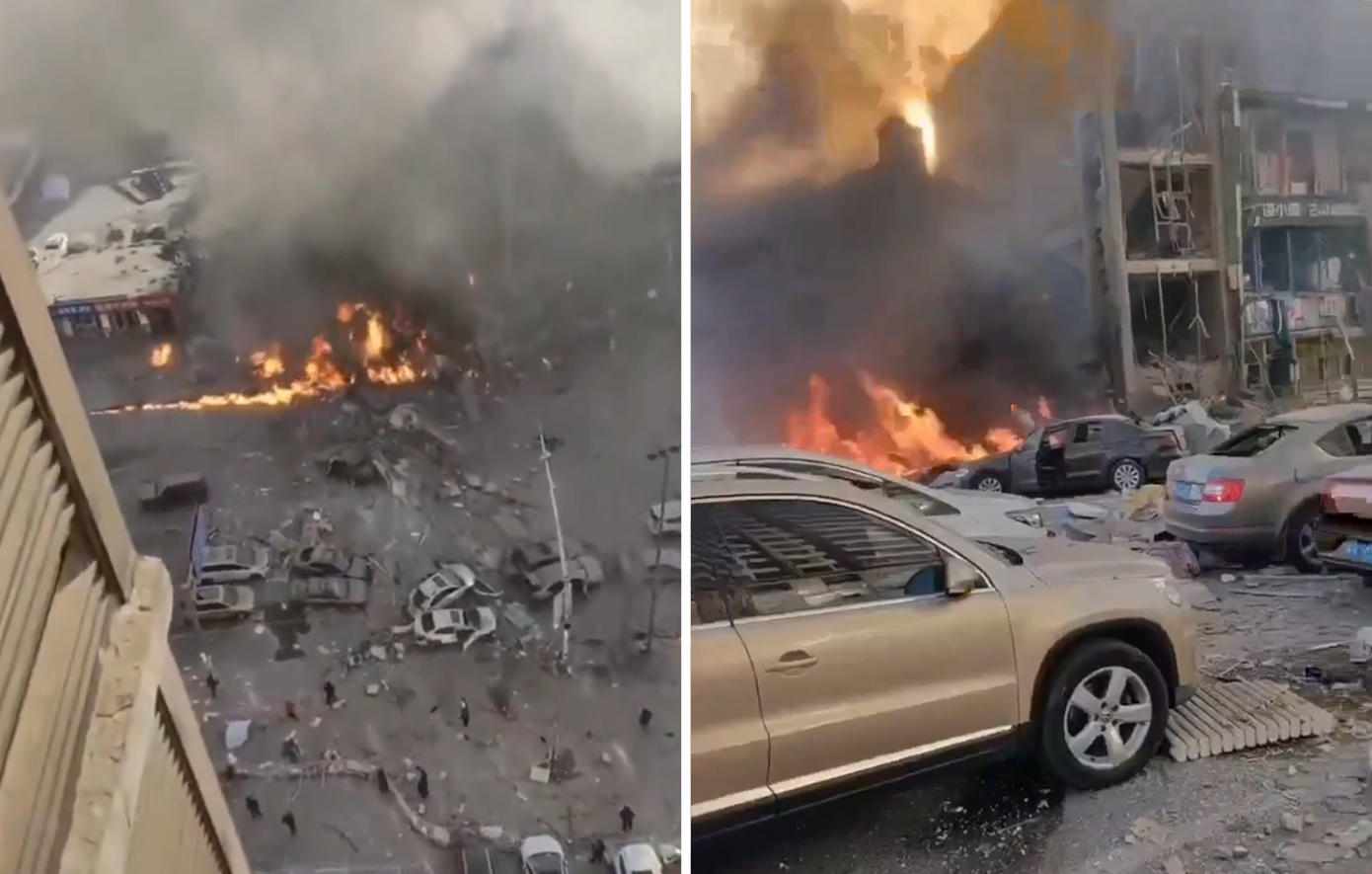 Η στιγμή φονικής έκρηξης σε εστιατόριο στην Κίνα – Βομβαρδισμένο τοπίο ο χώρος γύρω του