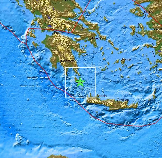 Σεισμός 3,4  Ρίχτερ στα Κύθηρα