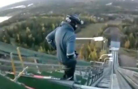 Ήθελε απεγνωσμένα να κάνει ski jumping