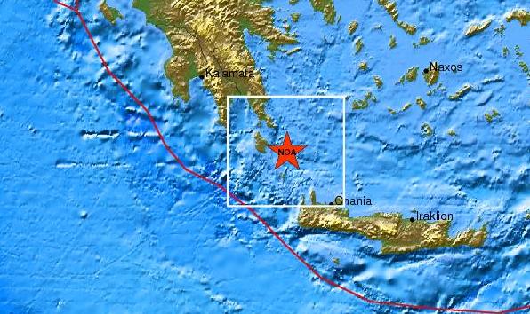 Σεισμός 4,3 Ρίχτερ νότια της Νεάπολης Λακωνίας