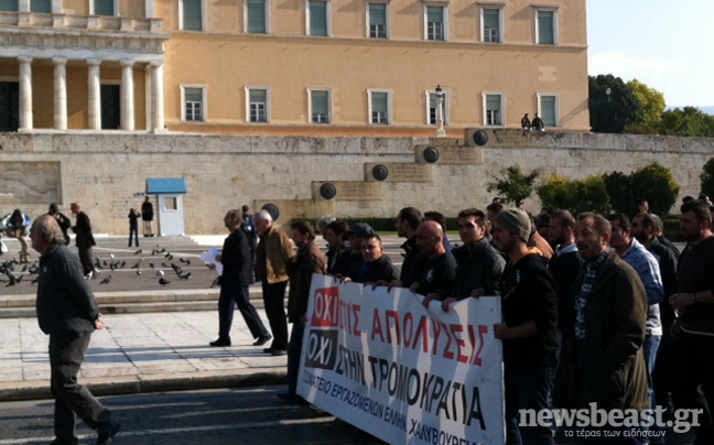 Στη Βουλή οι εργαζόμενοι της Ελληνικής Χαλυβουργίας