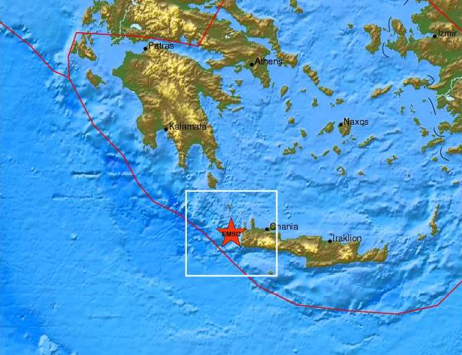 Σεισμός 4,1 Ρίχτερ δυτικά της Κρήτης