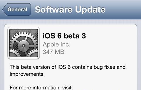 Κυκλοφόρησε η iOS 6 Beta 3