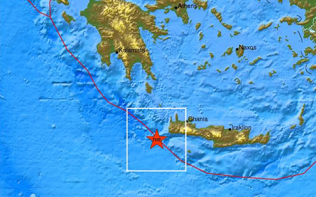 Σεισμός 3,4 Ρίχτερ δυτικά της Κρήτης