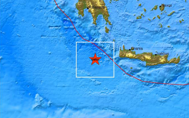 Σεισμός 4,9 Ρίχτερ δυτικά της Κρήτης
