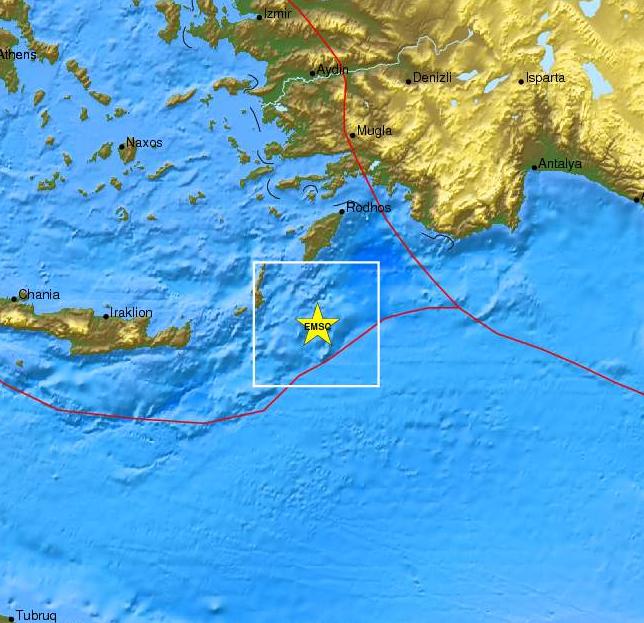 Σεισμός 4,5 Ρίχτερ νοτιοανατολικά της Καρπάθου