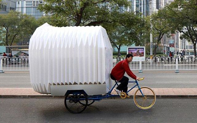 Το «σπίτι» &#8211; ποδήλατο στους δρόμους της Κίνας