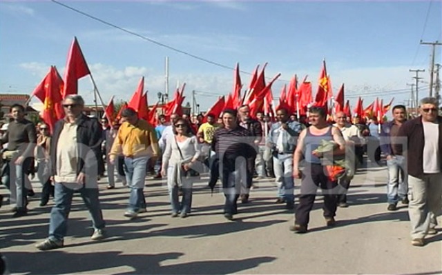 Πορεία και συγκέντρωση του ΚΚΕ στη Μανωλάδα