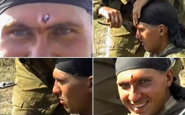 Σκληροτράχηλος ρώσος στρατιώτης με&#8230; αλεξίσφαιρο μέτωπο