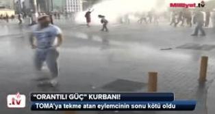 Διαδηλωτής στην Τουρκία σωριάζεται από «ριπή» νερού