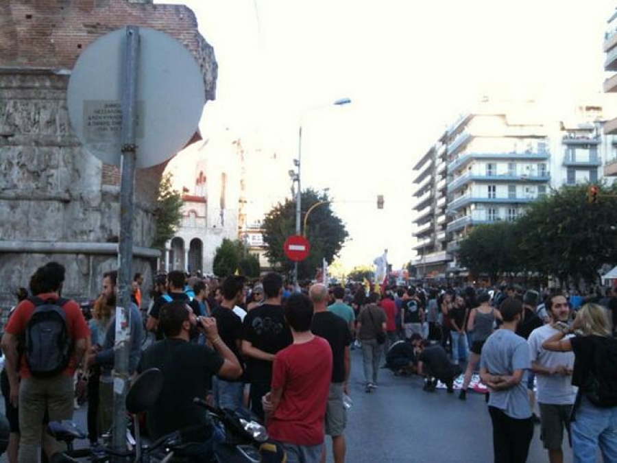 Συγκέντρωση διαμαρτυρίας για τη δολοφονία του Π. Φύσσα στη Θεσσαλονίκη