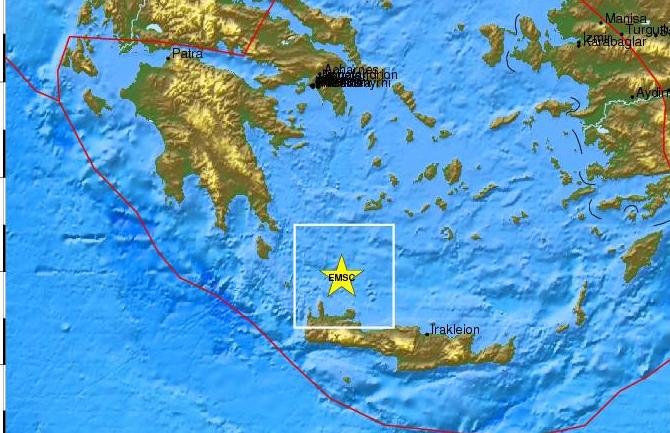 Σεισμός 4.1 ρίχτερ βόρεια των Χανίων