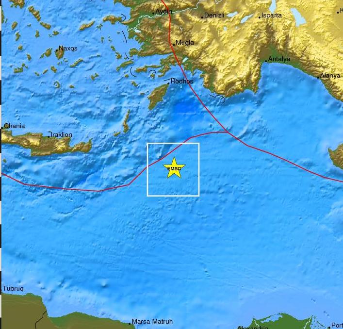 Σεισμός 5,1 Ρίχτερ νοτιαανατολικά της Καρπάθου