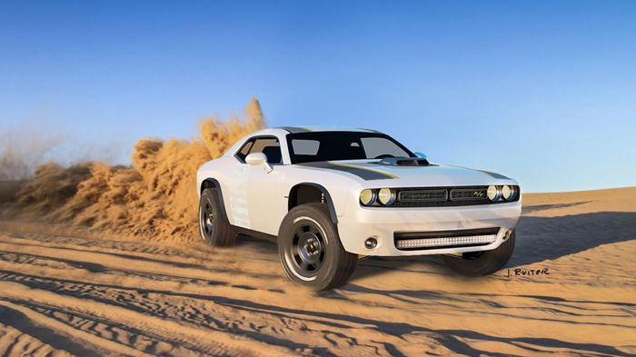 Ένα off-road Dodge Challenger