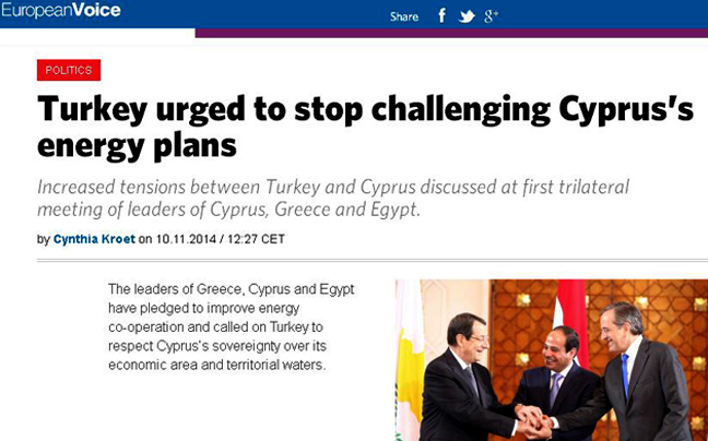 Δημοσίευμα της «European Voice» για τη συνάντηση Ελλάδας-Κύπρου-Αιγύπτου