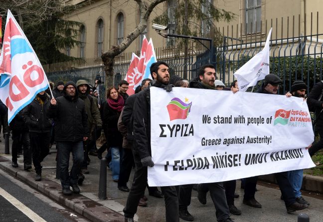 Διαδήλωση υπέρ του ΣΥΡΙΖΑ στην Κωνσταντινούπολη