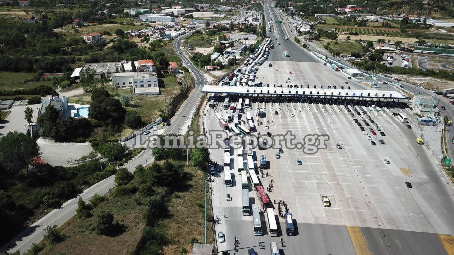 Δείτε από drone τα λεωφορεία των οπαδών του ΠΑΟΚ στις Αφίδνες