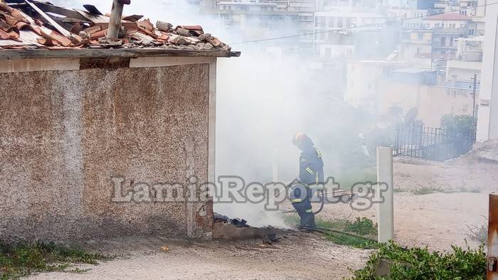 Φωτoγραφίες και βίντεο από τη φωτιά στο κέντρο της Λαμίας