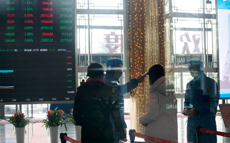 Βουτιά στα χρηματιστήρια της Κίνας λόγω του κοροναϊού