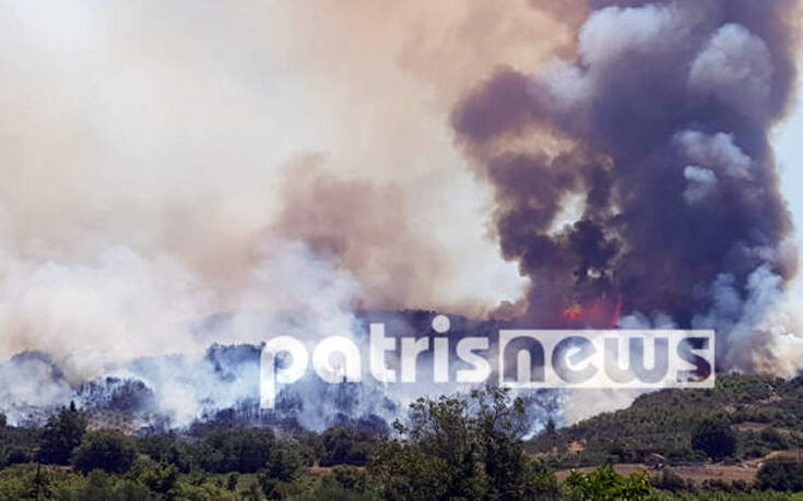 Οι πρώτες εικόνες από την φωτιά στην Ηλεία