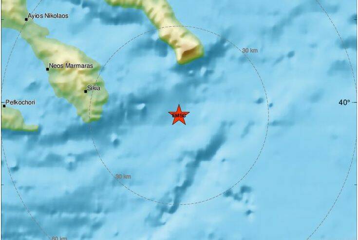 Νέος ισχυρός σεισμός σε θαλάσσιο χώρο κοντά στο Άγιο Όρος