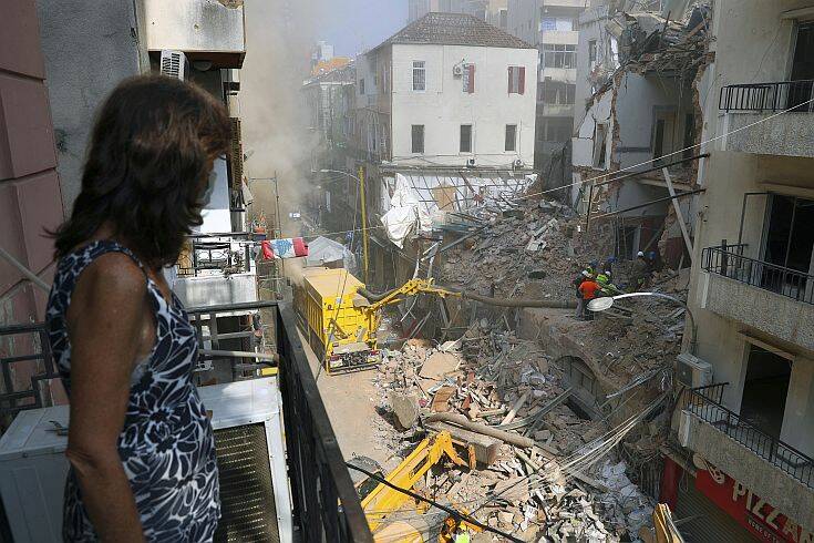 «Καμία ένδειξη ζωής» στα ερείπια ενός κτιρίου στη Βηρυτό έπειτα από τρεις ημέρες ερευνών