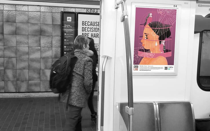 «Life on the Line»: Καλλιτέχνες σχεδιάζουν αφίσες για το μετρό του Τορόντο για την ευαισθητοποίηση για την ψυχική υγεία