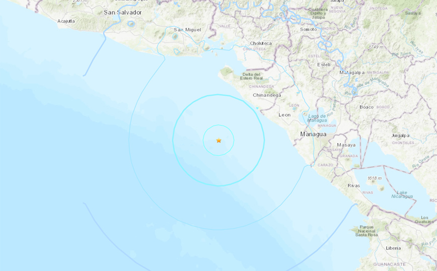 Σεισμός 6,5 Ρίχτερ ανοιχτά της Νικαράγουας