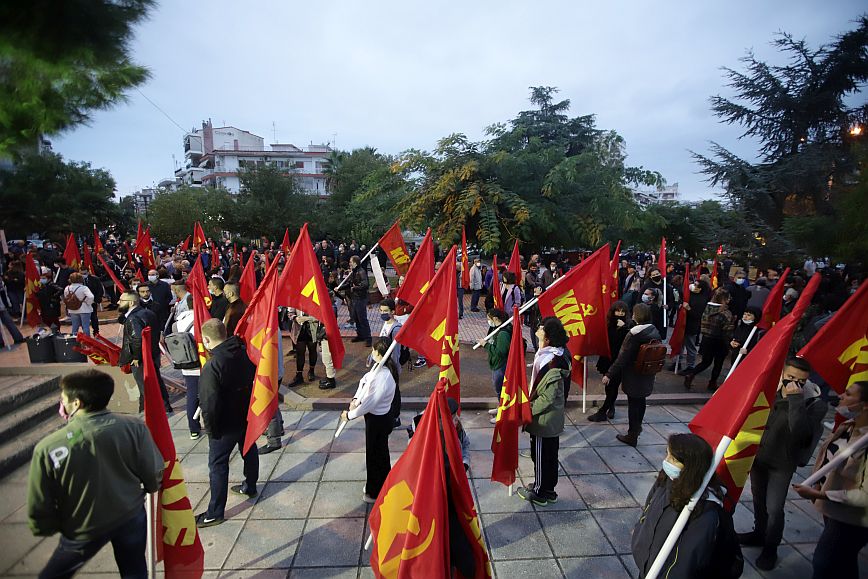 Αντιφασιστική συγκέντρωση ΚΚΕ και ΚΝΕ στη Θεσσαλονίκη