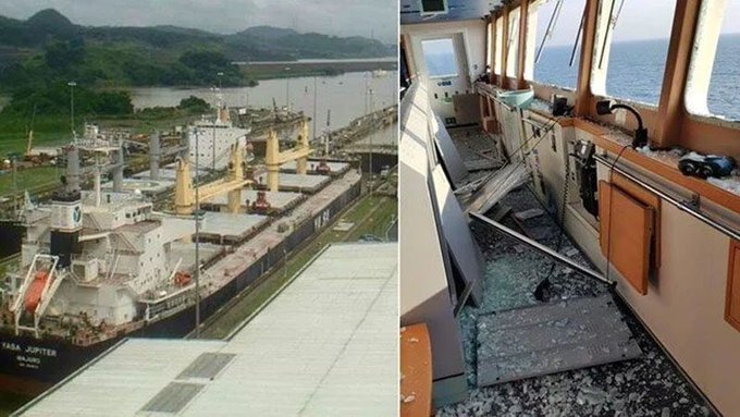 Τουρκικό πλοίο χτυπήθηκε από οβίδα στην Οδησσό