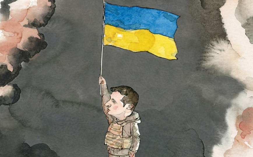 Πόλεμος στην Ουκρανία: Ο Βολοντίμιρ Ζελένσκι εξώφυλλο στο New Yorker &#8211; Μόνος του με τη σημαία της χώρας του