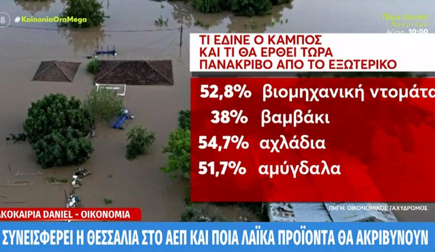 Τι δίνει ο θεσσαλικός κάμπος – Τι αναμένεται να ακριβύνει μετά τις καταστροφές από την κακοκαιρία Daniel