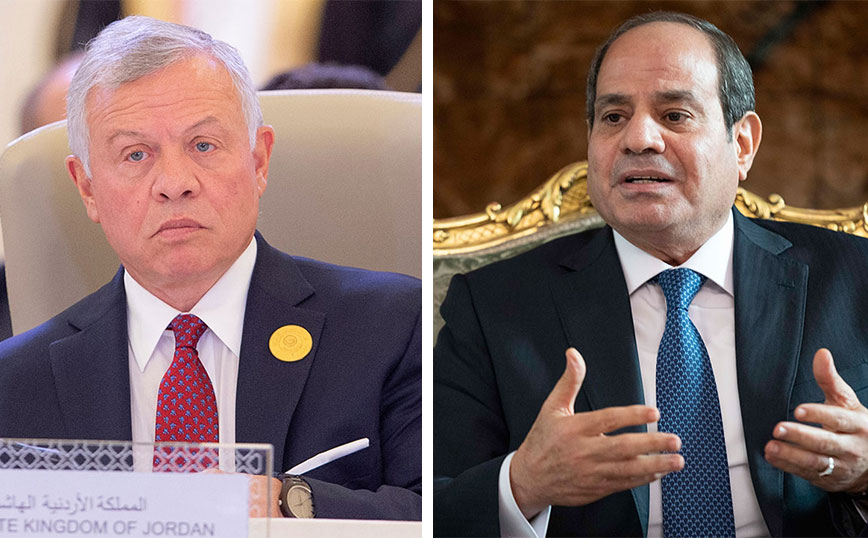 Ο Ιορδανός βασιλιάς και ο Αιγύπτιος πρόεδρος Σίσι απορρίπτουν οποιαδήποτε κίνηση του Ισραήλ για εκδίωξη των Παλαιστινίων