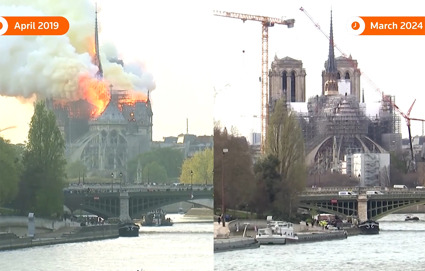 Η Παναγία των Παρισίων 5 χρόνια μετά τη φρικτή φωτιά που την κατέκαψε &#8211; Εντυπωσιακό βίντεο