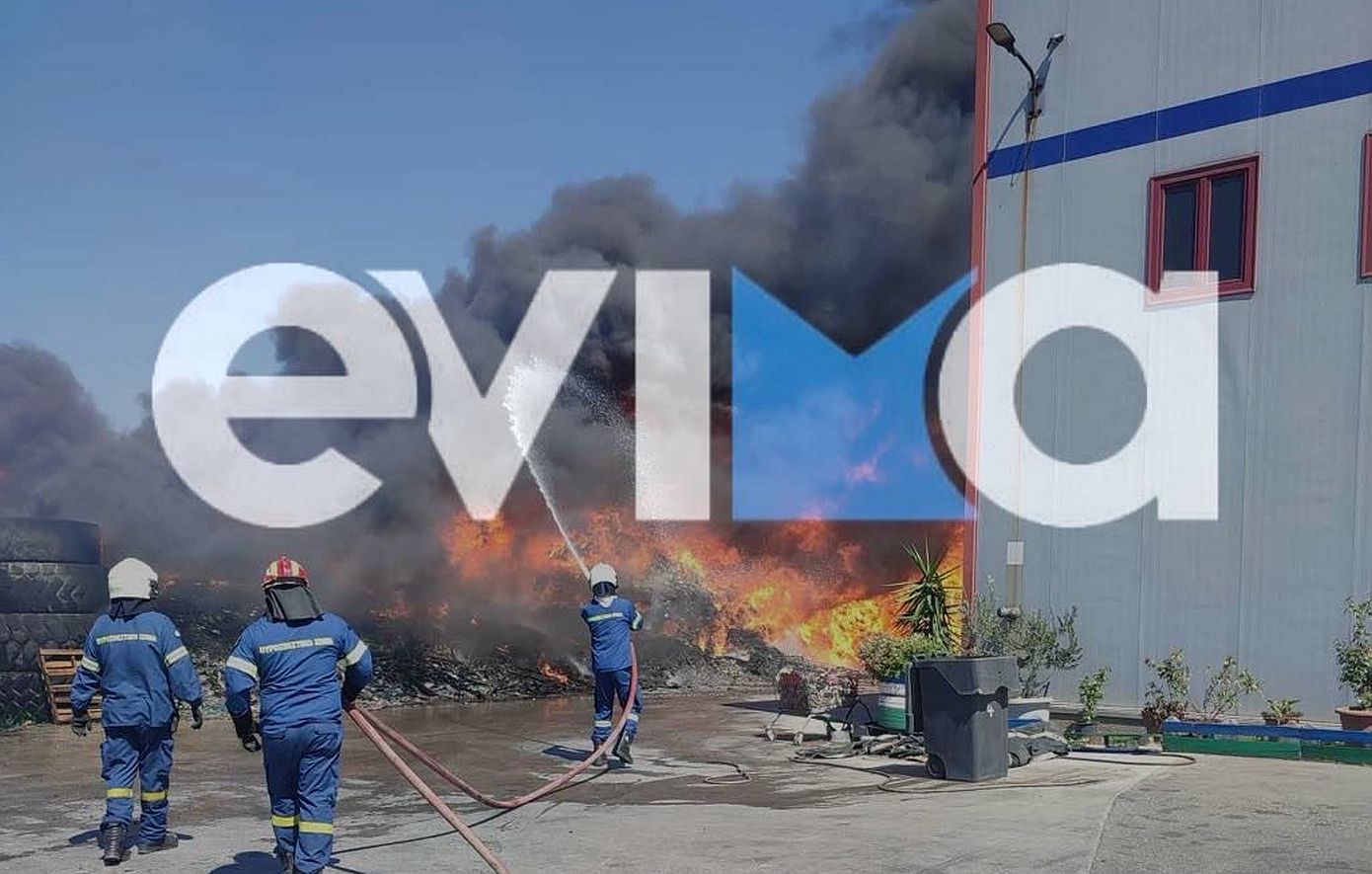 Φωτιά στη Ριτσώνα: Καίγεται εργοστάσιο με χημικά &#8211; Μήνυμα του 112 για τους καπνούς