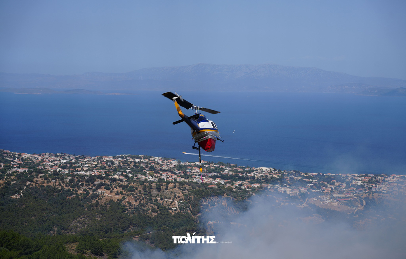 Χωρίς ενεργό μέτωπο η φωτιά σε δασική έκταση στη Χίο