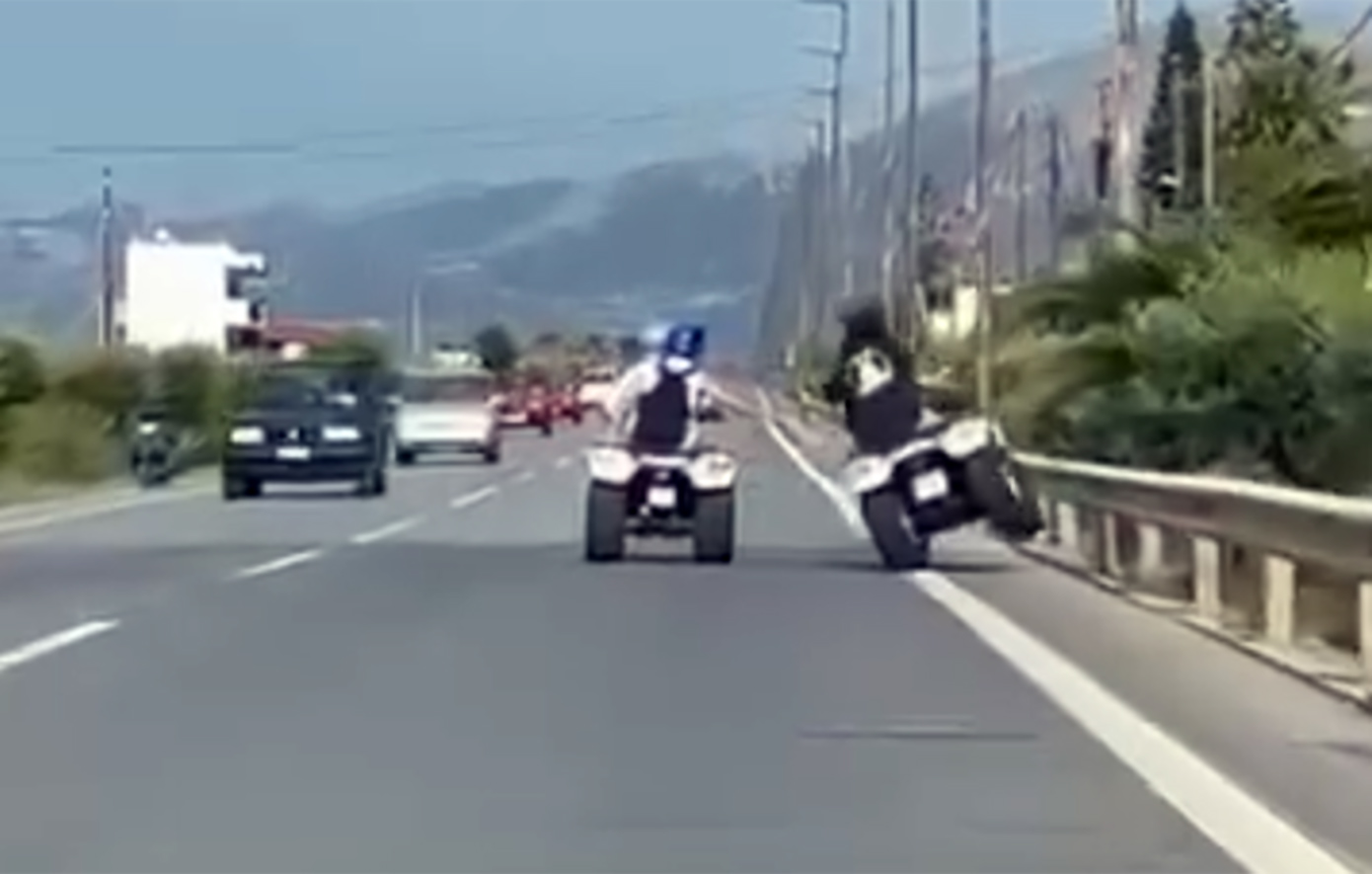Βίντεο &#8211; ντοκουμέντο από επικίνδυνους ελιγμούς με γουρούνες που προκάλεσαν τροχαίο στην Κρήτη