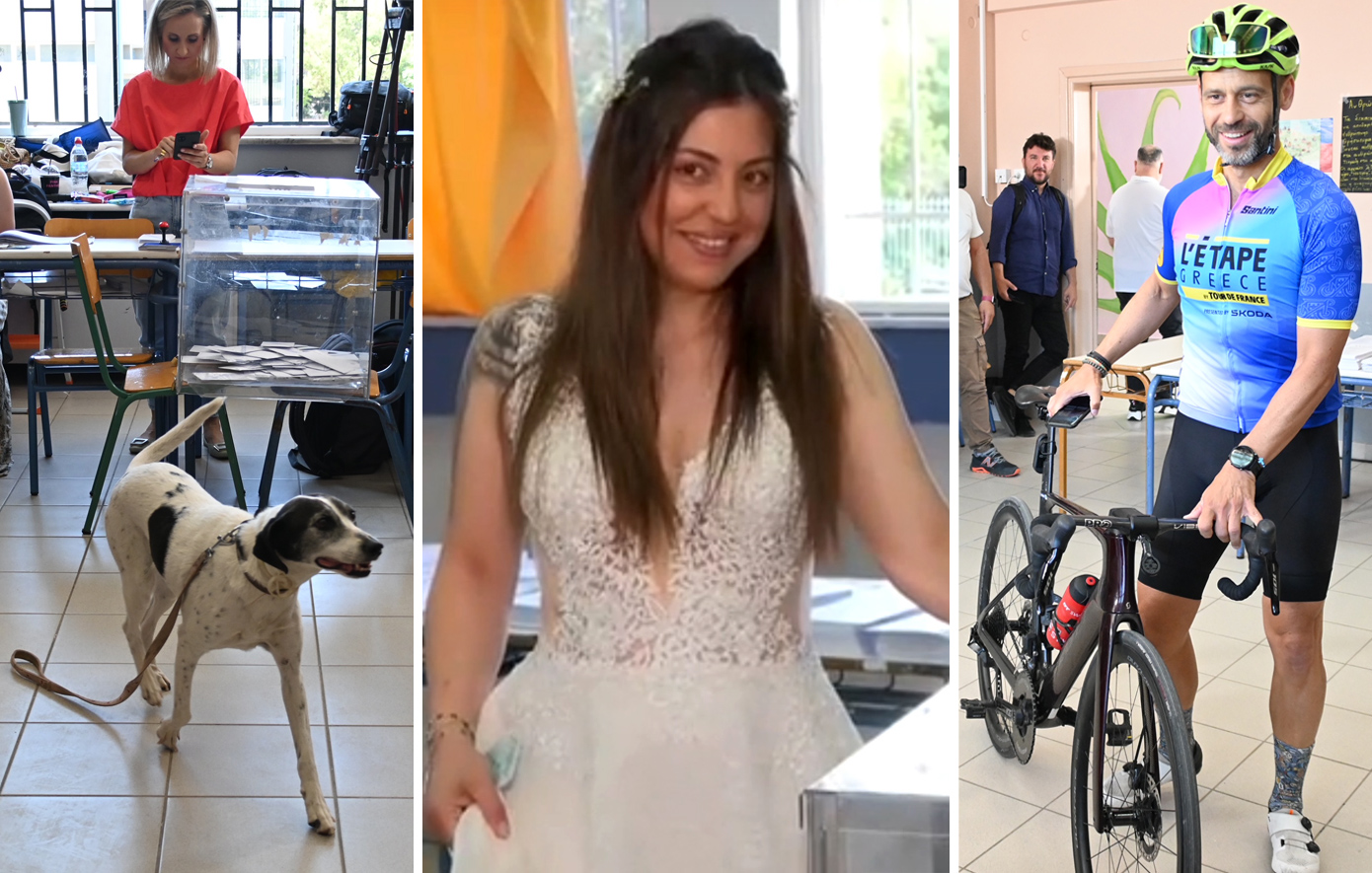 Η νύφη στο εκλογικό κέντρο, ο ποδηλάτης και τα σκυλάκια – Στις κάλπες οι πολίτες για τις ευρωεκλογές 2024