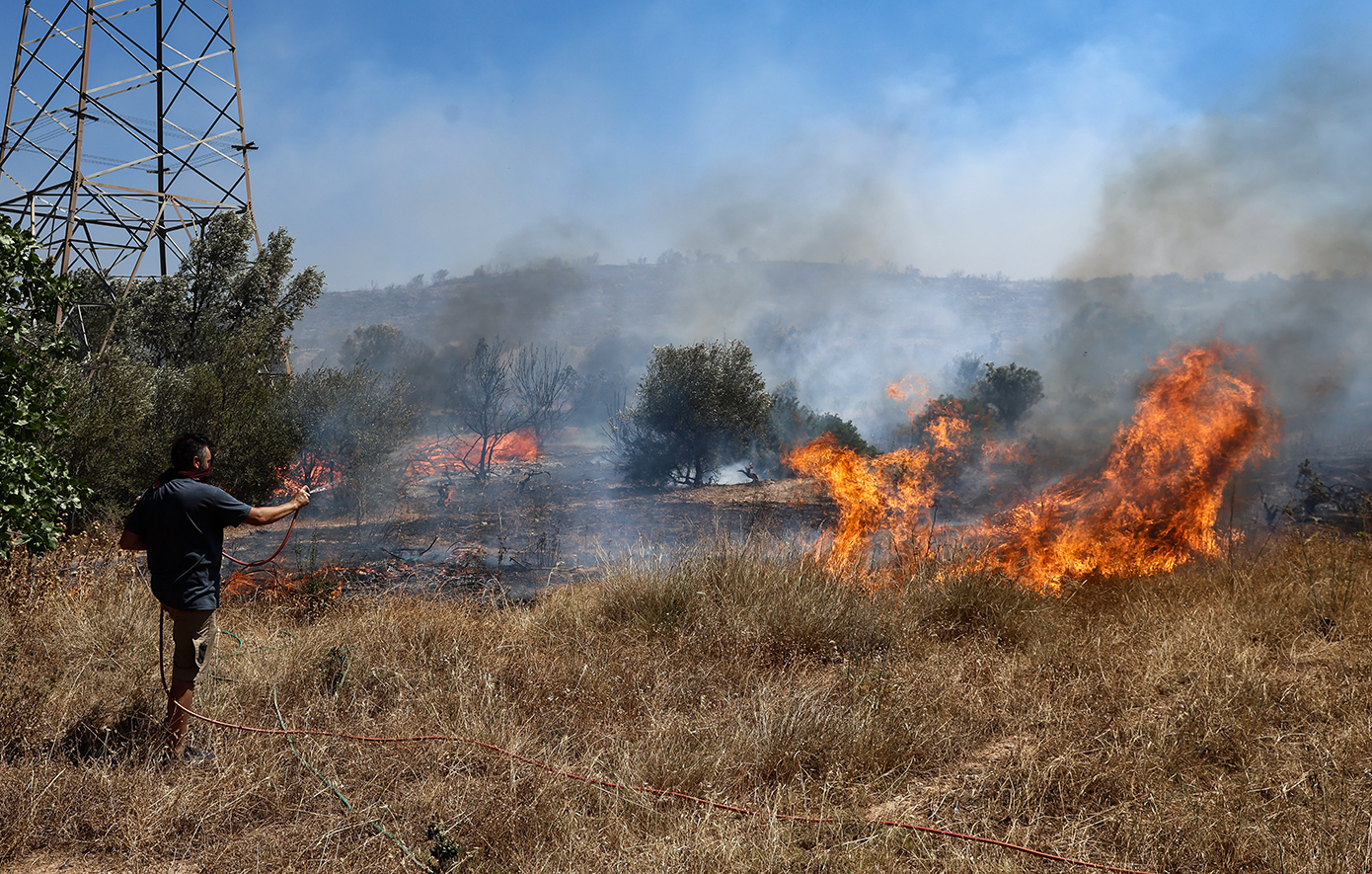 Υπό μερικό έλεγχο η πυρκαγιά σε χαμηλή βλάστηση στην περιοχή Τριάδα Σερρών