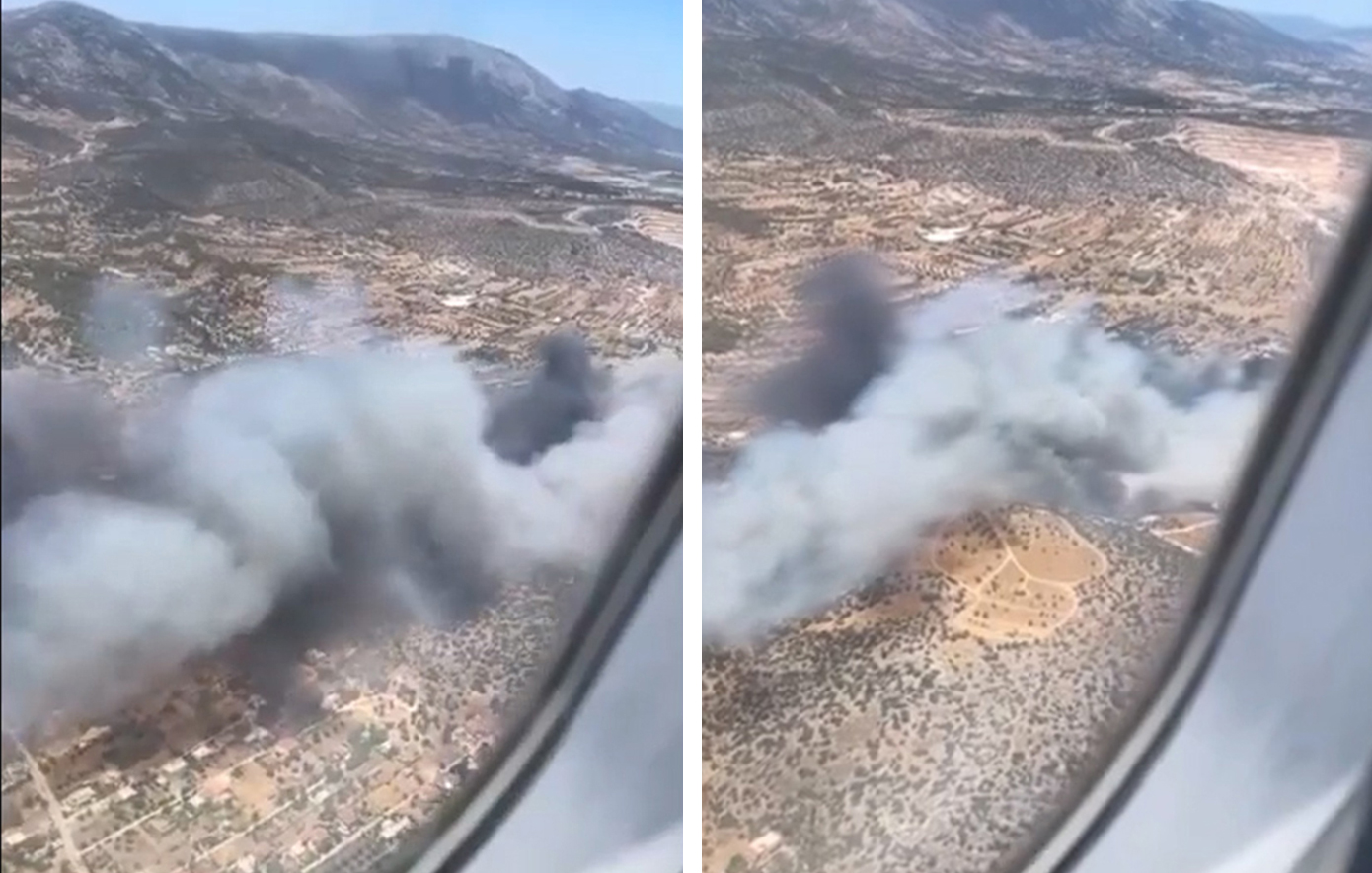 Βίντεο από την «κόλαση φωτιάς και καπνού» στη Βάρης &#8211; Κορωπίου από καμπίνα αεροσκάφους
